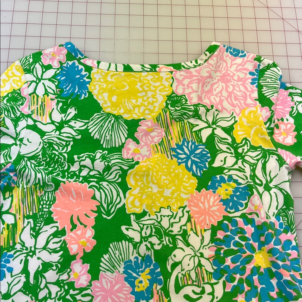 LILLY PULITZER "Palmetto Hibiscus" Palm Beach Preppy Summer Pima Cotton Dress L - Picture 9 of 16